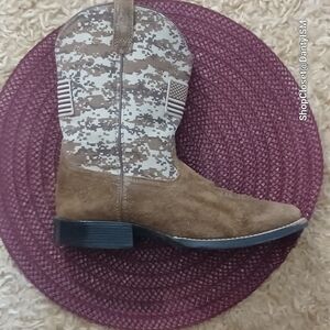 Ariat Sport Patriot Western Cowboy Brown Suede Boots